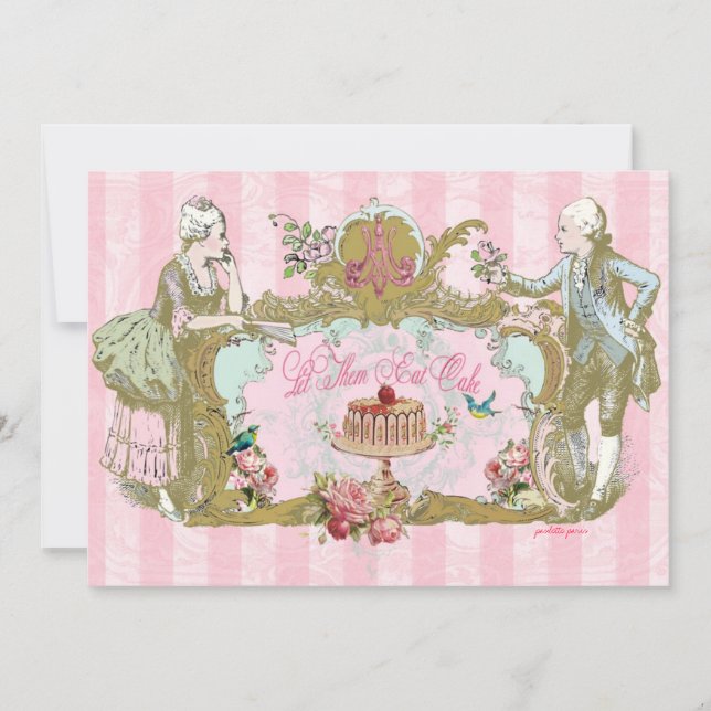 Comamos invitaciones para la fiesta del pastel (Anverso)