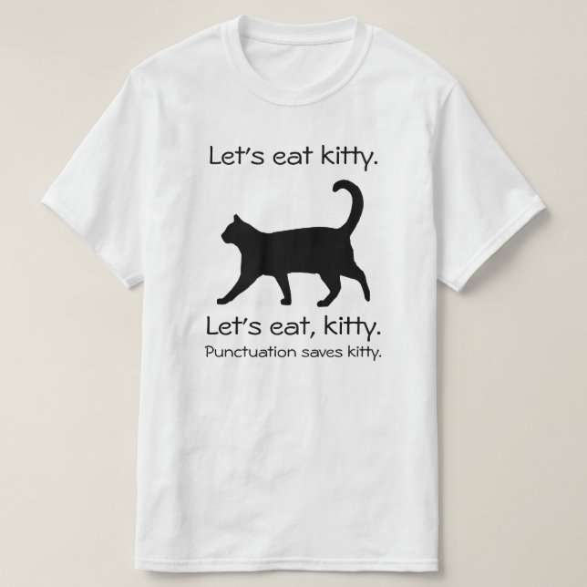 Comamos la graciosa camiseta de gato Kitty (Diseño del anverso)