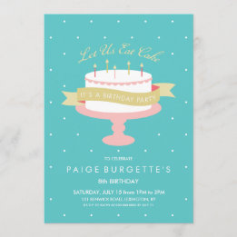 Comamos La Invitación De Cumpleaños De Pastel