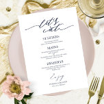 Comamos la tarjeta de menú Boda de guión de Moda p<br><div class="desc">Una carta de boda de caligrafía de moda sencilla. Yo ofrezco un servicio de personalización gratuito,  si tienes alguna pregunta o petición especial,  por favor no dudes en contactarme.</div>