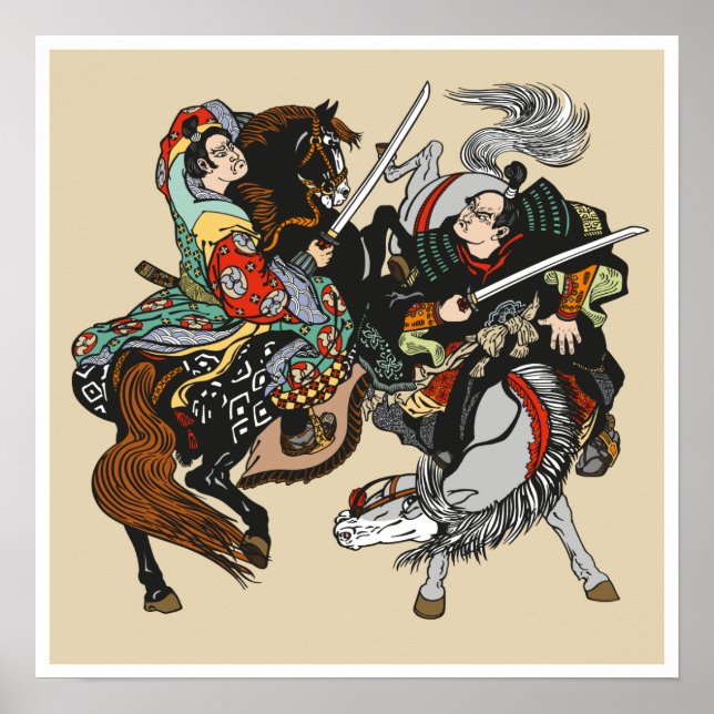 Combate a los guerreros samurai japoneses. Arte gr (Frente)