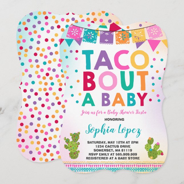 Combate del Taco de la invitación de Baby Shower (Anverso / Reverso)