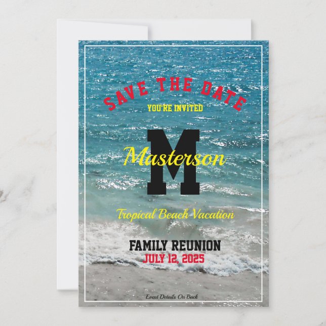 Combinación de Invitaciones a la Reunión de Playa  (Anverso)