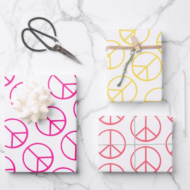 Combinación de papel de regalo con signo de paz en (Anverso)