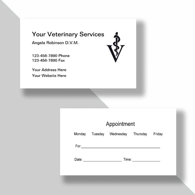 Combinación de tarjetas de visita para citas veter (Subido por el creador)