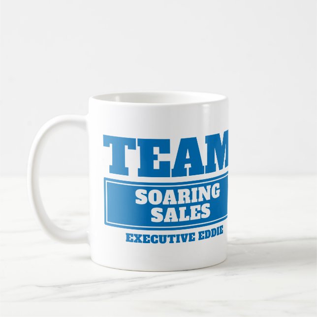 Combine la taza personalizada azul del (Izquierda)