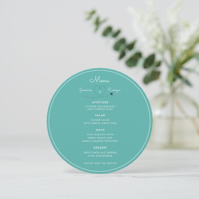 Combo de menú y posición de tarjeta | Menú Boda de (Anverso de pie)