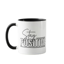 Combo Mug de Stay Positive - Copa Coffee Quote