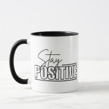 Combo Mug de Stay Positive - Copa Coffee Quote