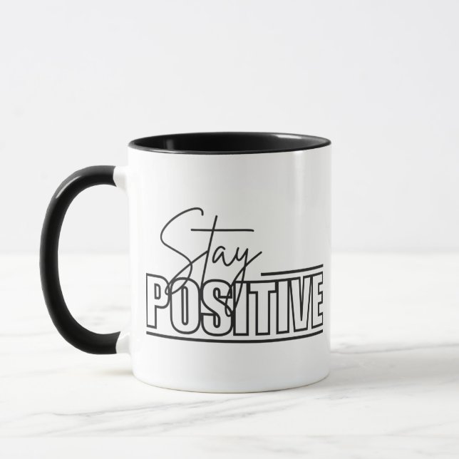 Combo Mug de Stay Positive - Copa Coffee Quote (Izquierda)