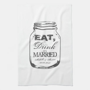 Come bebida y sé casada con toalla de cocina de ja
