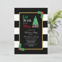 Come Bebida Y Sé Feliz Invitación De Navidad