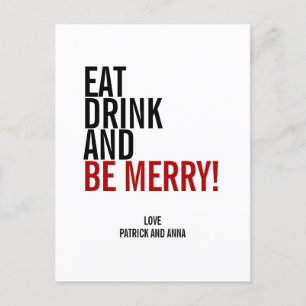 Come Comer & Alégrate Tarjeta Postal de Navidad