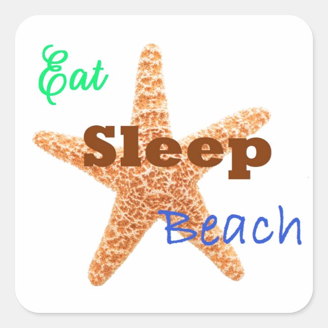 Come Dormir Playa - Pegatina Cuadrada (Anverso)