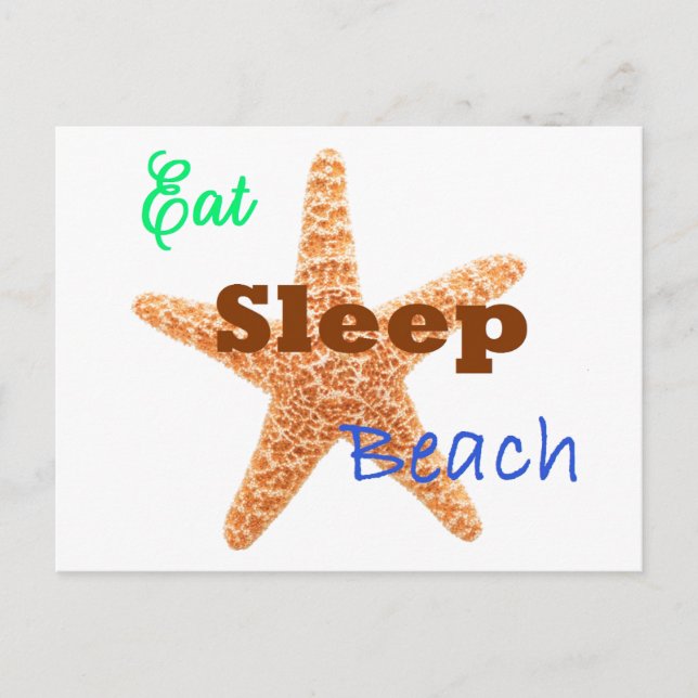 Come Dormir Playa - Tarjeta Postal (Anverso)