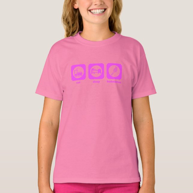 Come. Duerme. Badminton. Camiseta (Anverso)