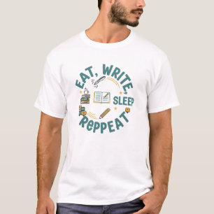 Come Escribe Duerme Repite – Camiseta Divertida pa