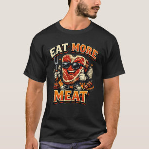 Come Más Carne Camiseta Divertida de BBQ para Aman
