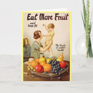 COME MÁS FRUTA tarjeta de saludo