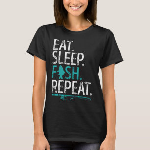 Come Pescado Duerme Repite Camiseta Divertida de P