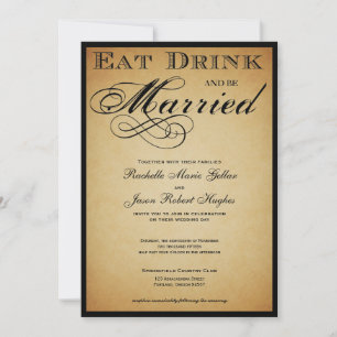 Come una bebida y sé casada con la invitación a la