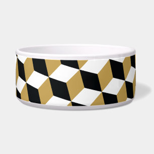 Comedero 3D negro y blanco del oro cubica el modelo