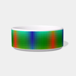 Comedero A ceramic bowl with a vibrant, rainbow gradient 