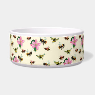 Comedero Abejas y abejorros y flores de primavera rosadas