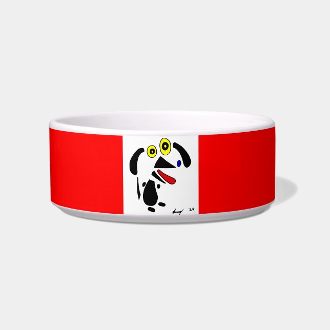 Comedero Abstracto Tazón de Perro - Rojo (Frente)