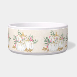 Comedero Acuarela de calabazas blancas y doradas