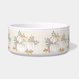 Comedero Acuarela de calabazas blancas y doradas