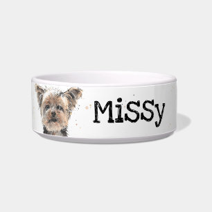 Comedero Acuarela de Yorkshire Terrier, perro Mascota Yorki