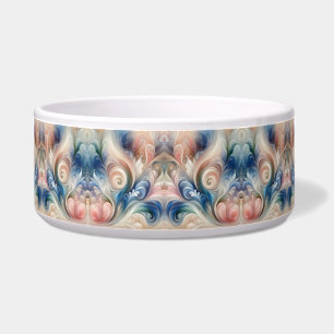 Comedero Acuarela Fantasía Pastel Floral Azul & Crema