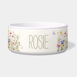 Comedero Acuarela Floral Personalizada de Flor Silvestre