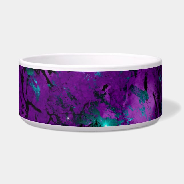 Comedero Acuarela Galaxia de Mármol púrpura y Verde azulada (Izquierda)