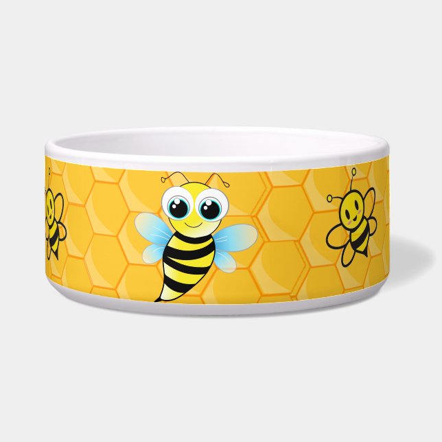 Comedero Adorable Bee & Honey Hives Mascotas Bowl (Frente)