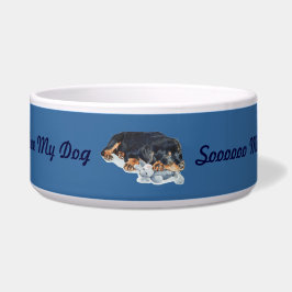 Comedero adorable cachorro de rottweiler perro adormecido d