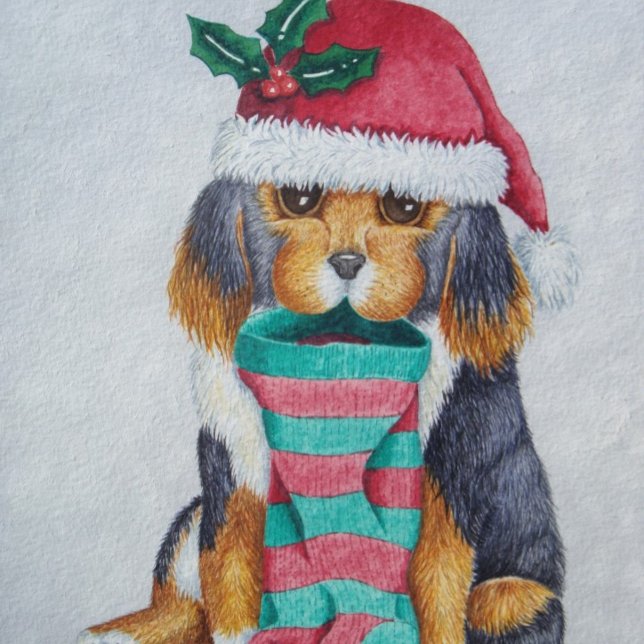 Comedero adorable cachorro negro y marrón para navidades de (Subido por el creador)