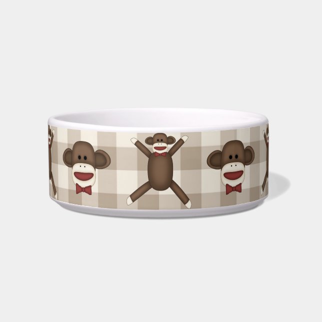 Comedero Adorable Personalizable Sock Monkey Tees, Regalos (Frente)