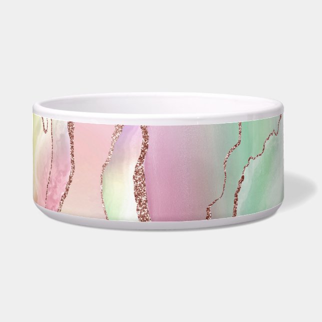 Comedero Agate de sandía | Neo Mint Green y Cassis Pink (Frente)