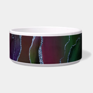 Comedero Agate vibrante   Tono de joyas rosa y verde rico
