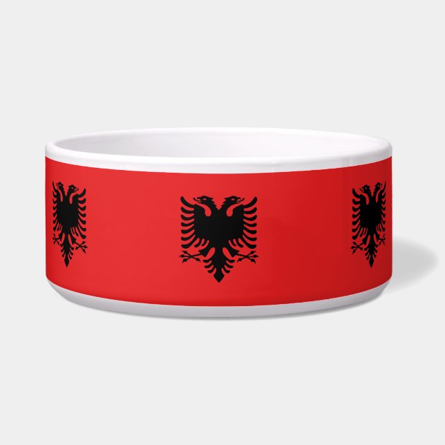 Comedero Albania Bandera Tazón de Mascotas (Frente)