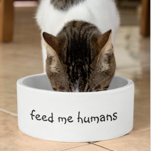 Comedero Alimentarme humanos Humor gracioso Perro gato Masc