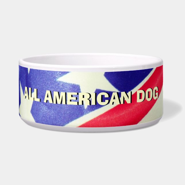 Comedero All American Dog USA Flag Large Mascota (Frente)