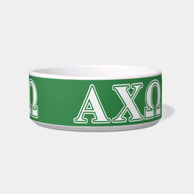 Comedero Alphi Chi Omega Letras Blancas y Verdes (Derecha)