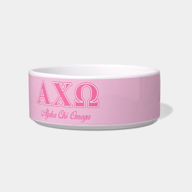 Comedero Alphi Chi Omega Letras Rosas (Izquierda)