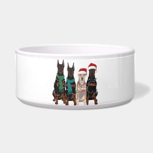 Comedero Amante de Doberman en Navidad Perro Mamá Fiesta