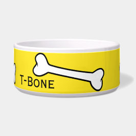 Comedero Amarillo con Personalizado Bones Personalizado Taz
