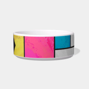 Comedero Amarillo Pink Azul Mondrian Imprimir