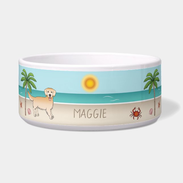 Comedero Amarrón Dorado Amarillo En Una Playa Tropical De V (Frente)